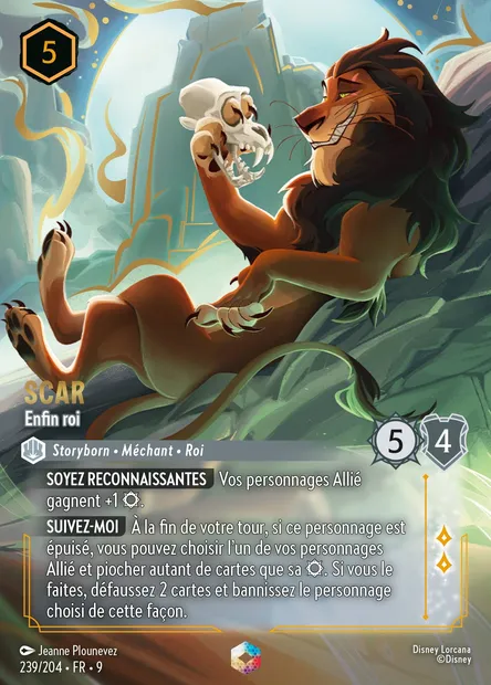 Scar - Enfin roi, carte Disney Lorcana CH9-239 — extension Fabuleux
