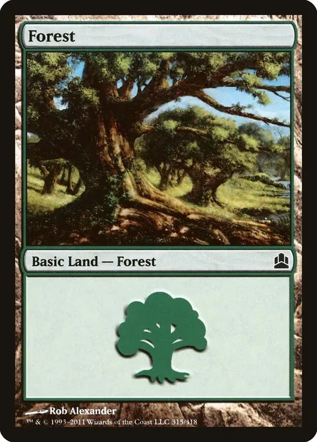 Forest, Magic card CMD 315 — Commander 2011 set