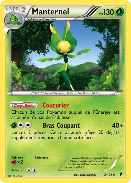 Manternel, carte Pokémon NVI 3 — extension Nobles Victoires