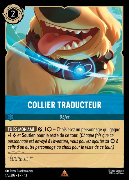 Collier traducteur, carte Disney Lorcana CH13-173 — extension Invasion Epineuse!