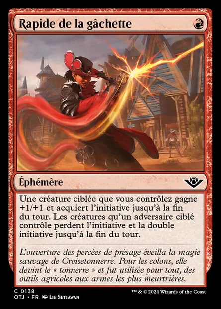 Rapide de la gâchette, carte Magic OTJ 138 — extension Outlaws of Thunder Junction