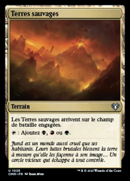Terres sauvages, carte Magic CMM 1025 — extension Commander Masters