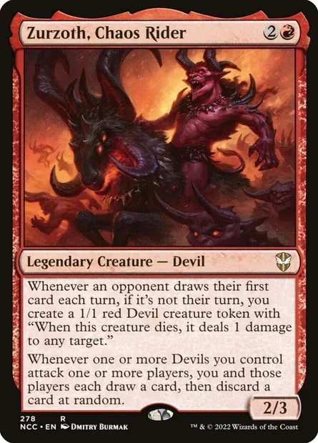 Zurzoth, Chaos Rider, Magic card NCC 278 — New Capenna Commander set