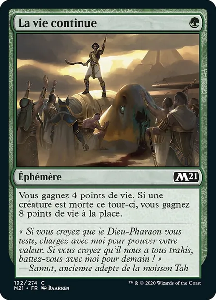 La vie continue, carte Magic M21 192 — extension Core Set 2021