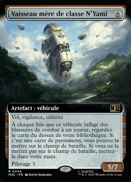 Vaisseau mère de classe N'Yami, carte Magic MSC 444 — extension Marvel Super Heroes Commander