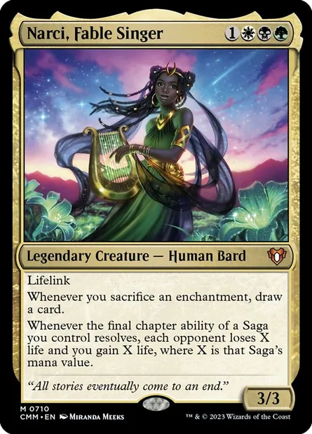 Narci, Fable Singer, Magic card CMM 710 — Commander Masters set