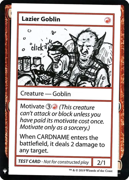Lazier Goblin, Magic card CMB1 56 — Mystery Booster Playtest Cards 2019 set