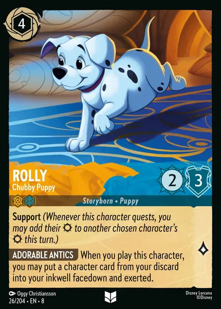 Rolly - Chubby Puppy, Disney Lorcana card CH8-026 — The Reign of Jafar set
