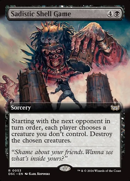 Sadistic Shell Game, Magic card DSC 53 — Duskmourn: House of Horror Commander set