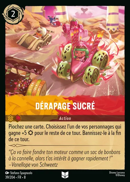Dérapage sucré, carte Disney Lorcana CH8-039 — extension Le Règne de Jafar