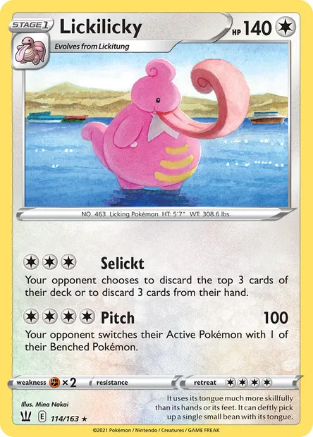 Lickilicky, Pokémon card BST 114 — Battle Styles set