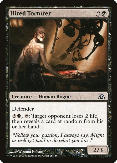 Hired Torturer, Magic card DGM 25 — Dragon's Maze set