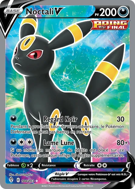 Noctali V, carte Pokémon EVS 188 — extension Évolution Céleste