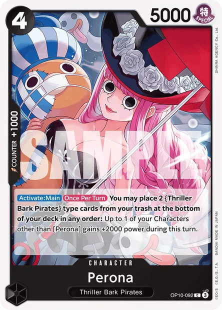 Perona, One Piece card OP10-092 — ROYAL BLOOD set