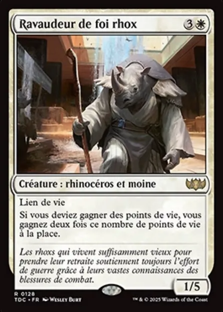Ravaudeur de foi rhox, carte Magic TDC 128 — extension Tarkir: Dragonstorm Commander