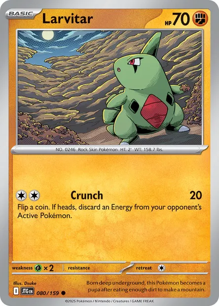 Larvitar, Pokémon card JTG 080 — Journey Together set