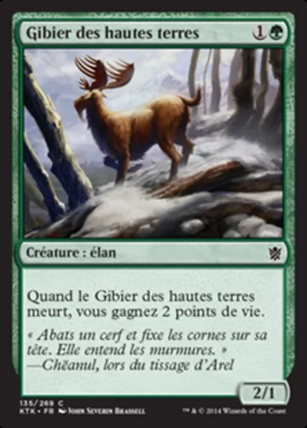 Gibier des hautes terres, carte Magic KTK 135 — extension Les Khans de Tarkir