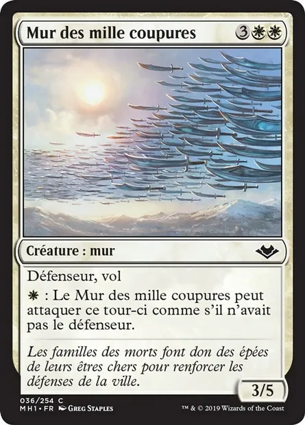 Mur des mille coupures, carte Magic MH1 36 — extension Horizons du Modern