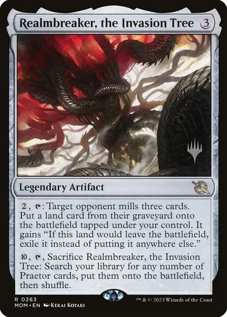 Realmbreaker, the Invasion Tree, Magic card PMOM 263p — March of the Machine Promos set