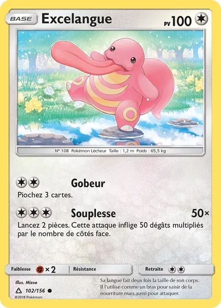 Excelangue, carte Pokémon UPR 102 — extension Ultra-Prisme