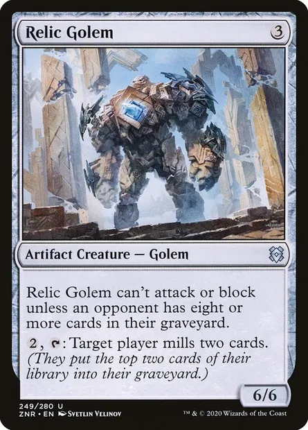Relic Golem, Magic card ZNR 249 — Zendikar Rising set