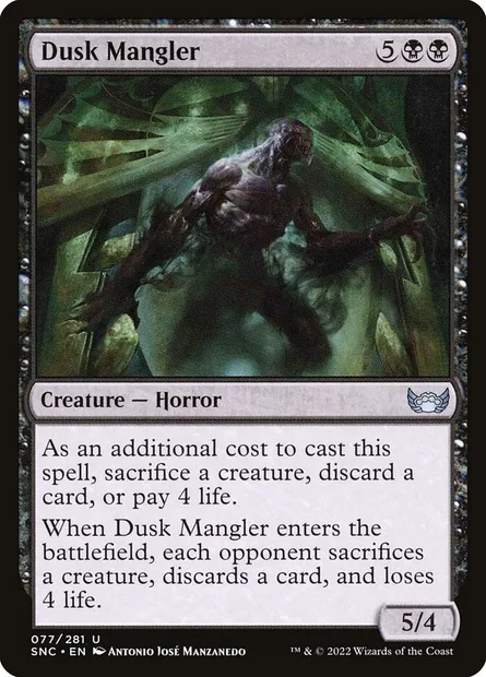 Dusk Mangler, Magic card SNC 77 — Streets of New Capenna set