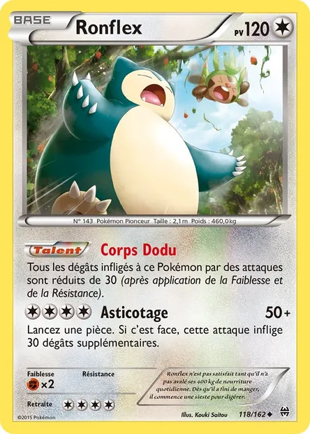 Ronflex, carte Pokémon BKT 118 — extension Impulsion Turbo