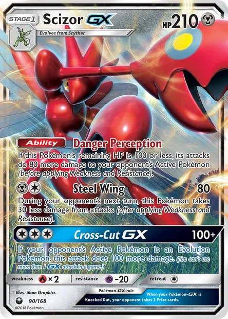 Scizor GX, Pokémon card CES 90 — Celestial Storm set