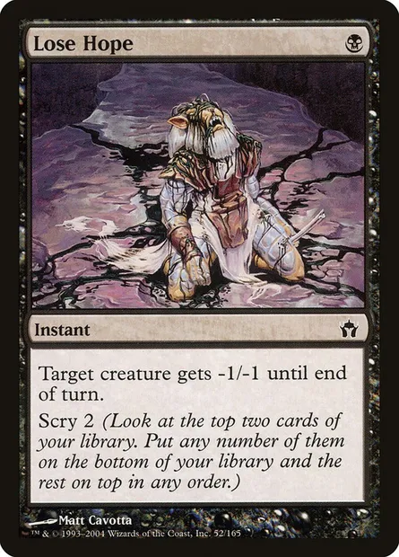 Perdre espoir, carte Magic 5DN 52 — extension La Cinquième Aube