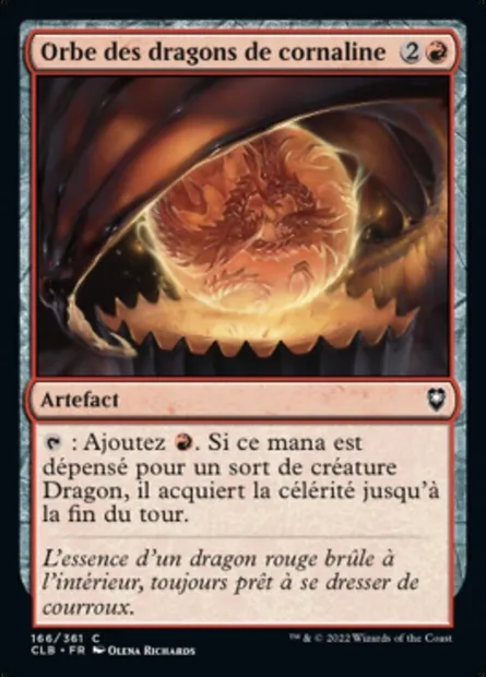 Orbe des dragons de cornaline, carte Magic CLB 166 — extension Commander Légendes : la bataille de la Porte de Baldur