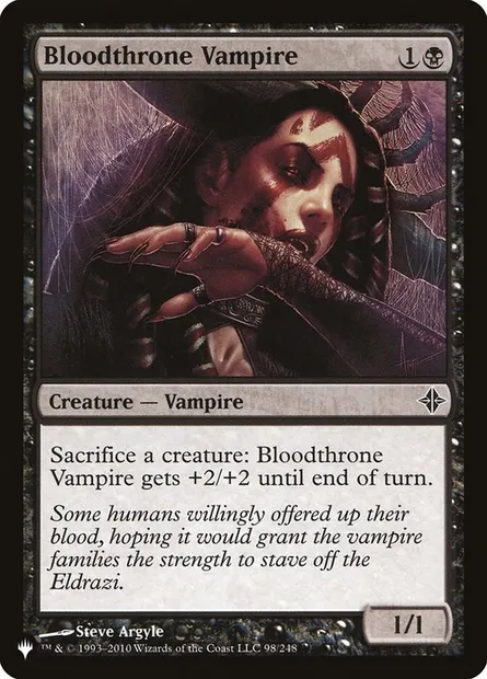 Vampire du trône de sang, carte Magic PLST ROE-98 — extension The List