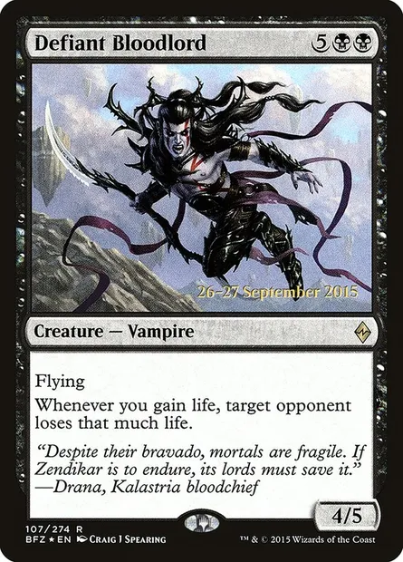 Defiant Bloodlord, Magic card PBFZ 107s — Battle for Zendikar Promos set