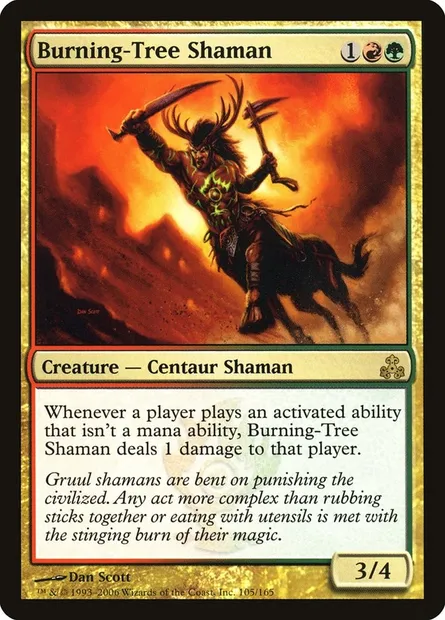 Burning-Tree Shaman, Magic card GPT 105 — Guildpact set