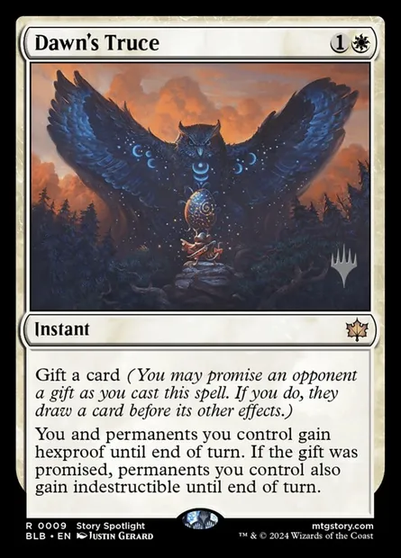 Trêve de l'aube, carte Magic PBLB 9p — extension Bloomburrow Promos