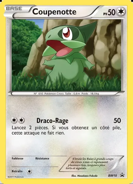 Coupenotte, carte Pokémon BW 10 — extension Promo BW