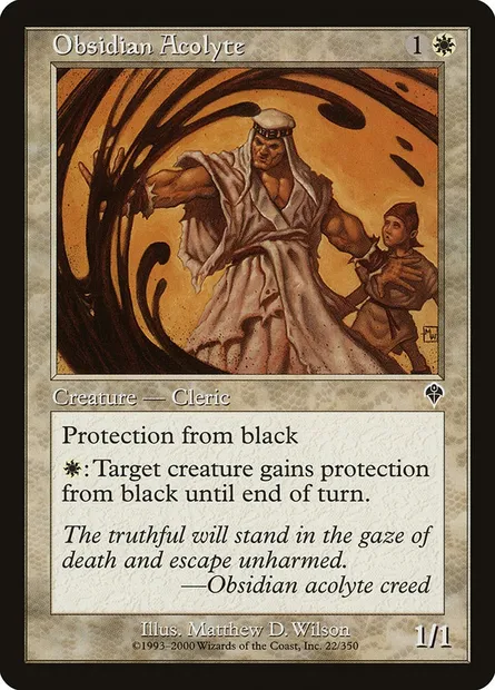 Obsidian Acolyte, Magic card INV 22 — Invasion set