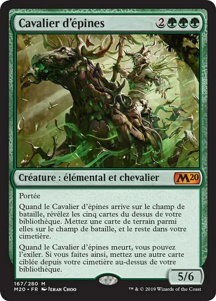 Cavalier d'épines, carte Magic M20 167 — extension Core Set 2020