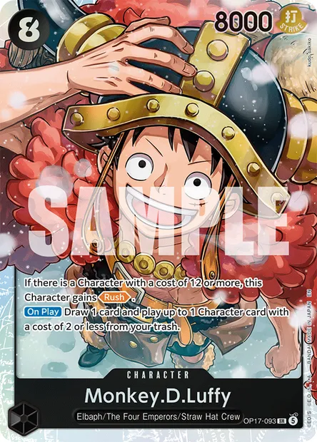 Monkey.D.Luffy, One Piece card OP17-093 — THE WORLD’S STRONGEST WARRIORS set