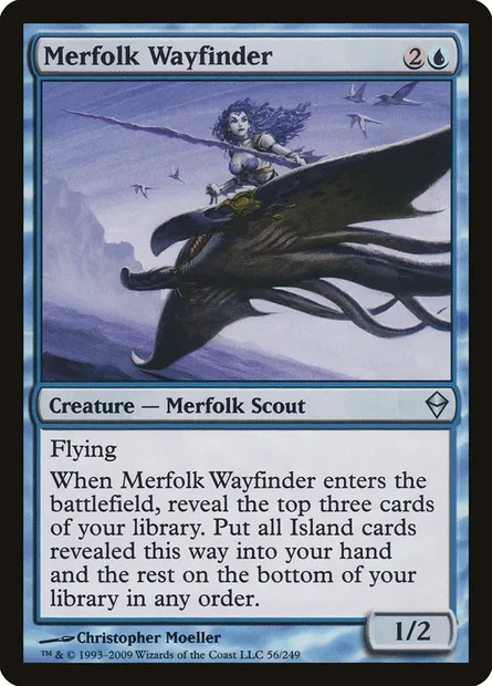 Merfolk Wayfinder, Magic card ZEN 56 — Zendikar set