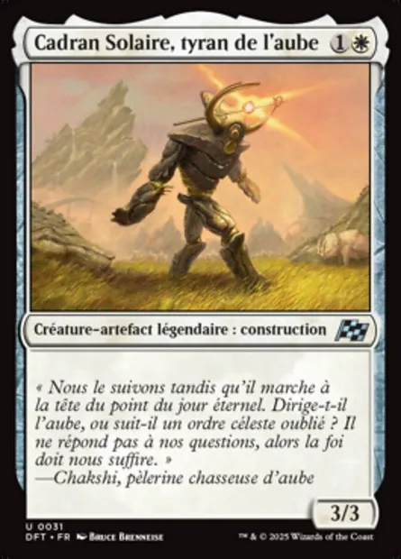 Cadran Solaire, tyran de l'aube, carte Magic DFT 31 — extension Aetherdrift