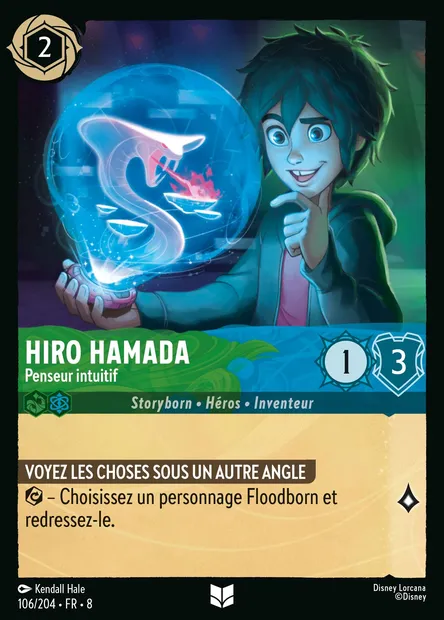 Hiro Hamada - Penseur intuitif, carte Disney Lorcana CH8-106 — extension Le Règne de Jafar