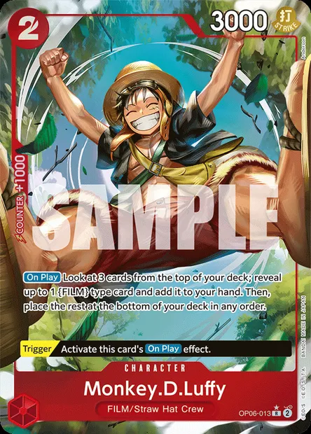 Monkey D. Luffy, carte One Piece OP06-013 — extension ONE PIECE CARD THE BEST