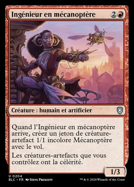 Ingénieur en mécanoptère, carte Magic BLC 204 — extension Bloomburrow Commander