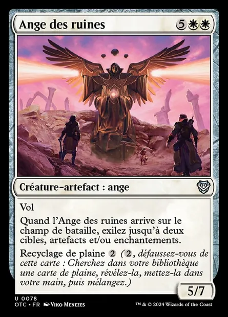 Ange des ruines, carte Magic OTC 78 — extension Outlaws of Thunder Junction Commander