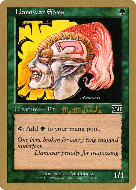 Llanowar Elves, Magic card WC99 ml239 — World Championship Decks 1999 set