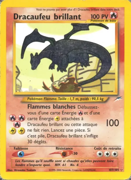 Dracaufeu brillant, carte Pokémon NDE 107 — extension Neo Destiny