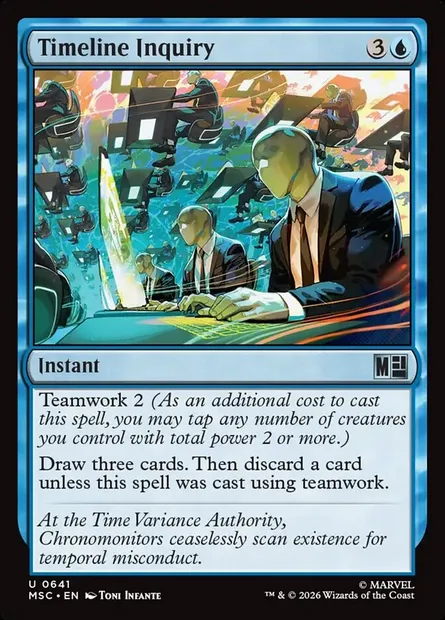 Timeline Inquiry, Magic card MSC 641 — Marvel Super Heroes Commander set
