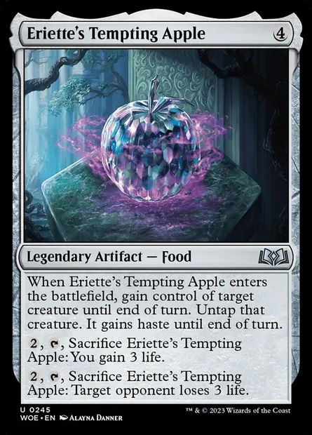 Eriette's Tempting Apple, Magic card WOE 245 — Wilds of Eldraine set