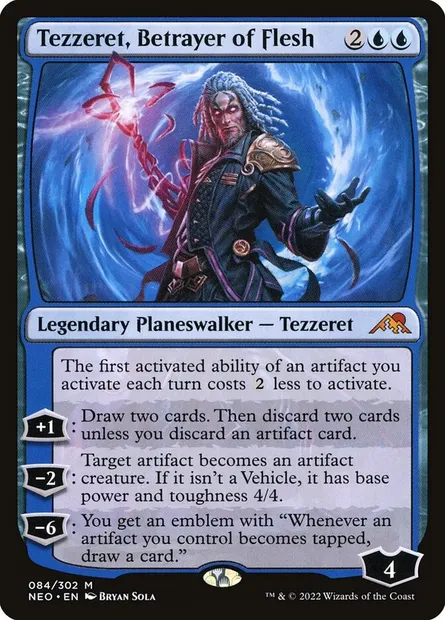 Tezzeret, Betrayer of Flesh, Magic card NEO 84 — Kamigawa: Neon Dynasty set