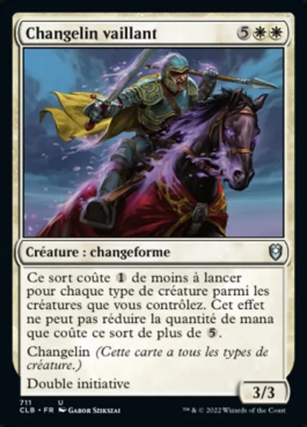 Changelin vaillant, carte Magic CLB 711 — extension Commander Légendes : la bataille de la Porte de Baldur